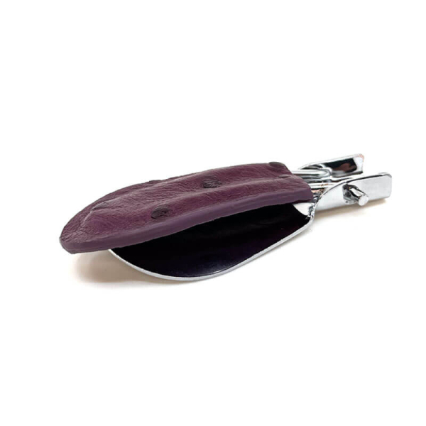 Trixi Gronau Schuhanzieher Cedric, Edelstahl, Ledergriff Strauss purple, zu top
